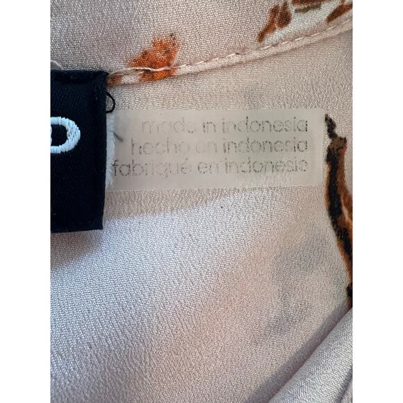 Karl Lagerfeld Paris Eiffel Tower Print Pink Button Down Long Sleeve Blouse - S - Picture 5 of 8